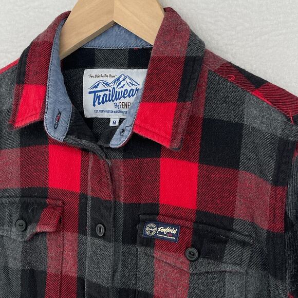 PENFIELD Shirt Womens M Trailwear Chatham Buffalo Plaid Flannel Cotton Red - Picture 9 of 15